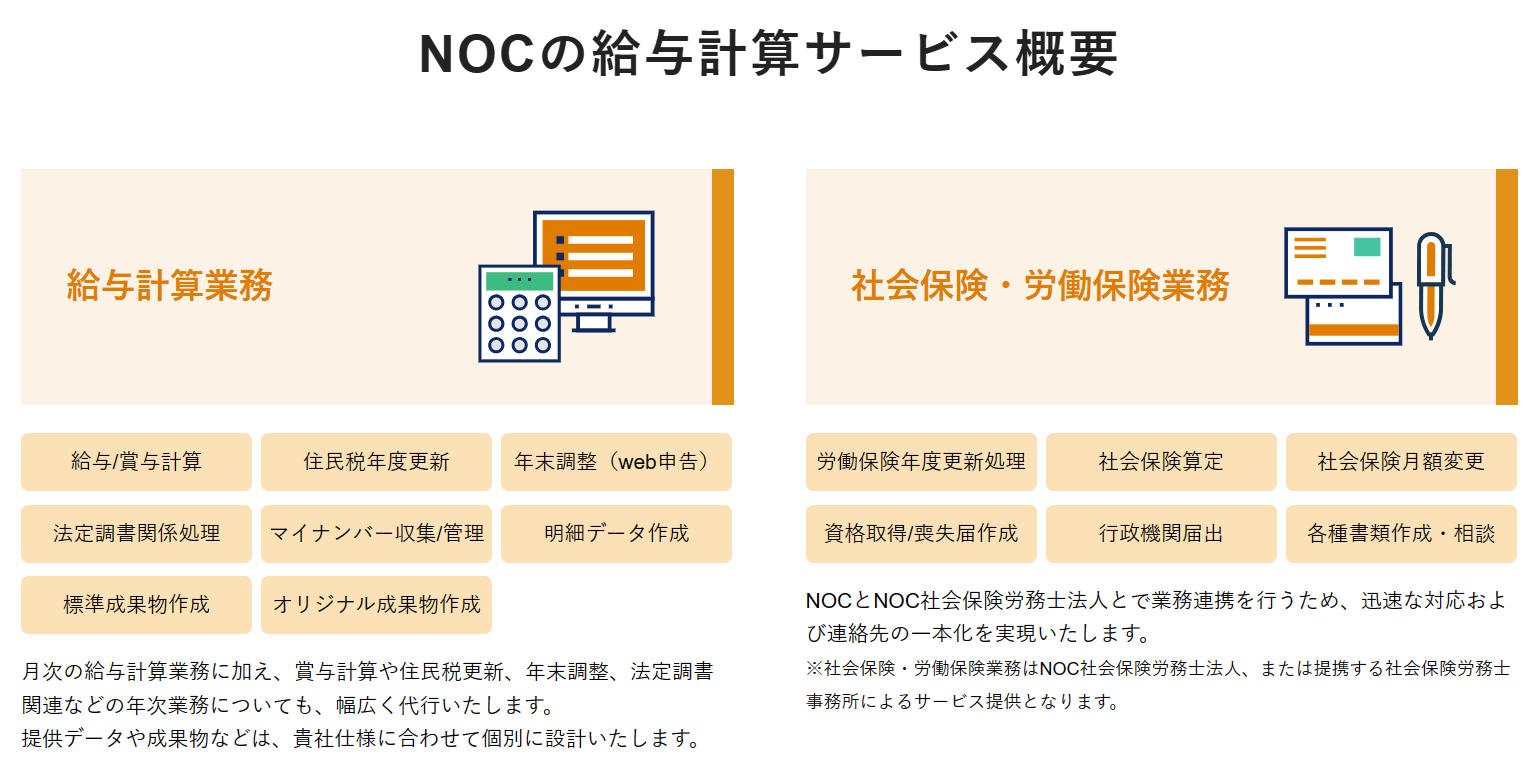 NOCアウトソーシング＆コンサルティング株式会社の給与計算サービスの3つの特徴